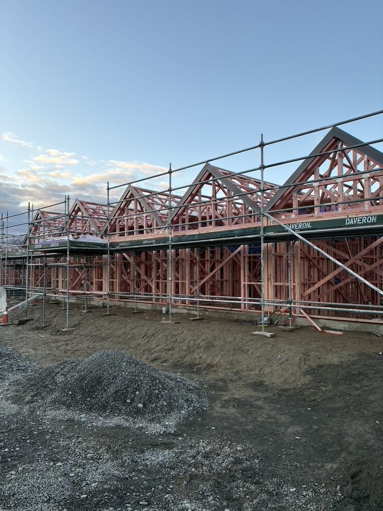 New residential framing ready for roofline, fascia, gutter and downpipe planning